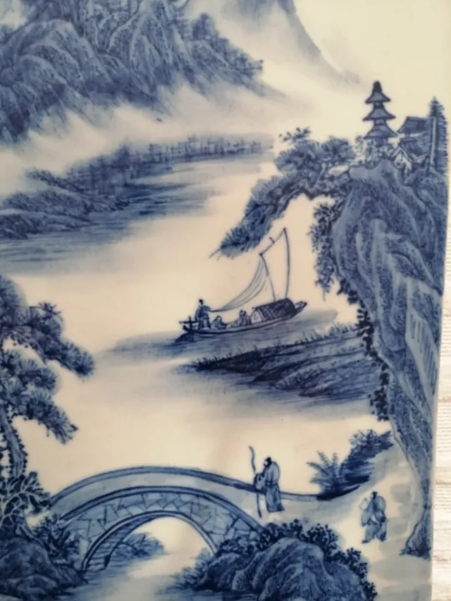 Mattonella ceramica blu Cina anni '90