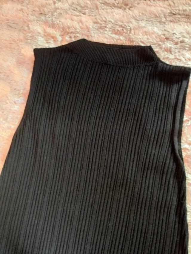 Vestido largo punto negro