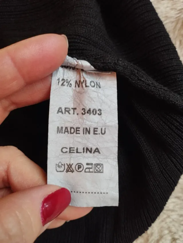 Vestido largo punto negro