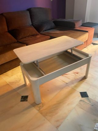 Mesa de centro elevable blanca