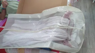 Vestido comunión niña rosa y blanco