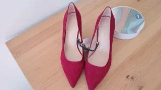 Zapatos Tacón Zara Rojo Talla 36 Mujer