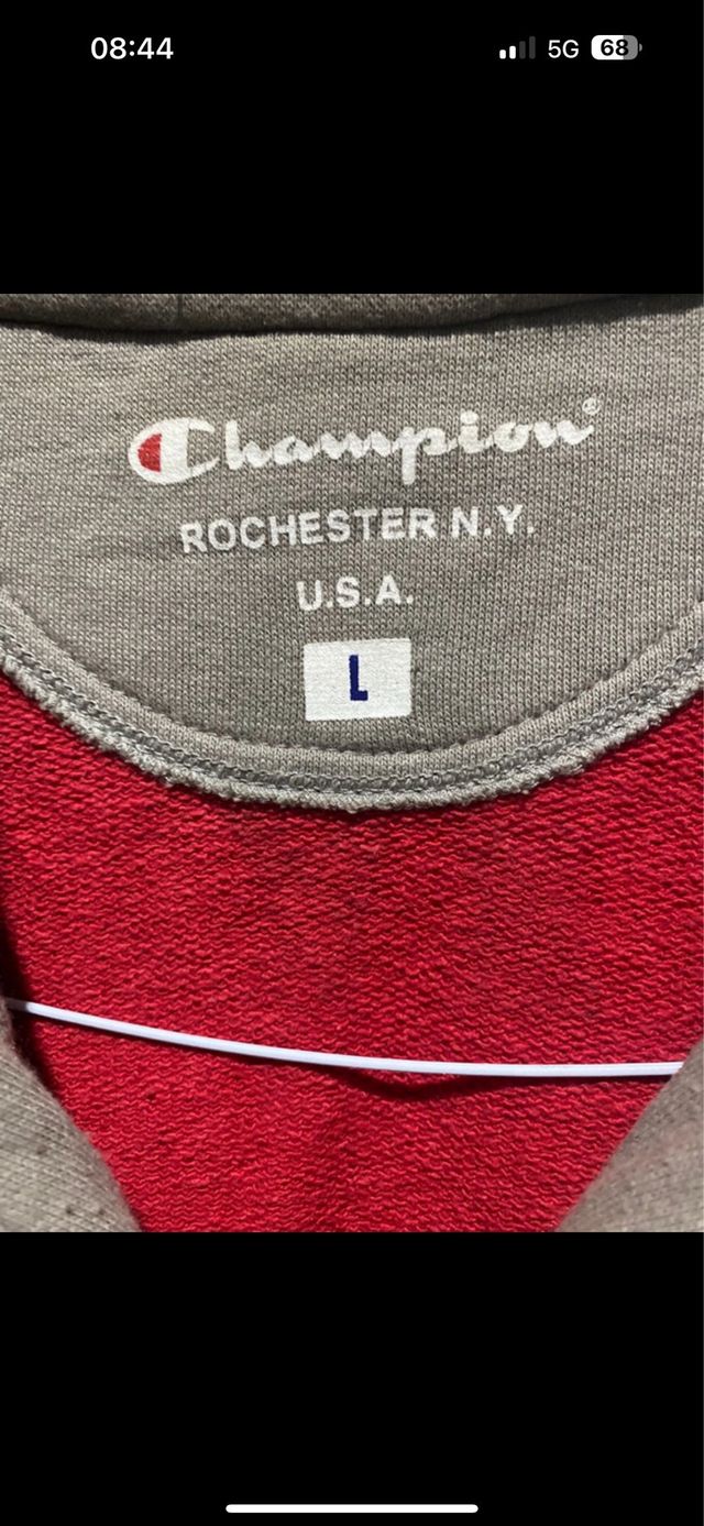 Felpa Champion Rossa Zip Taglia L vintage