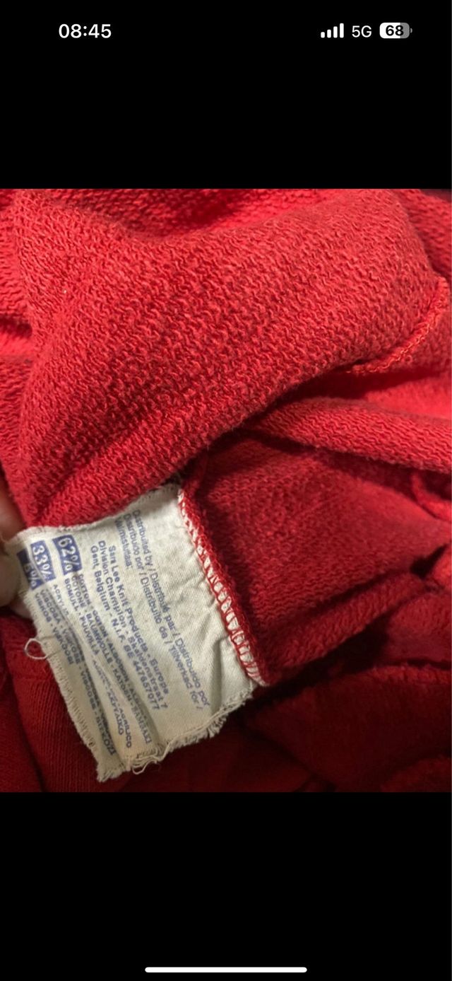 Felpa Champion Rossa Zip Taglia L vintage