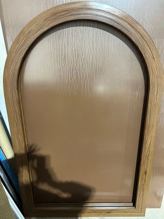 Ventana fija medio punto madera