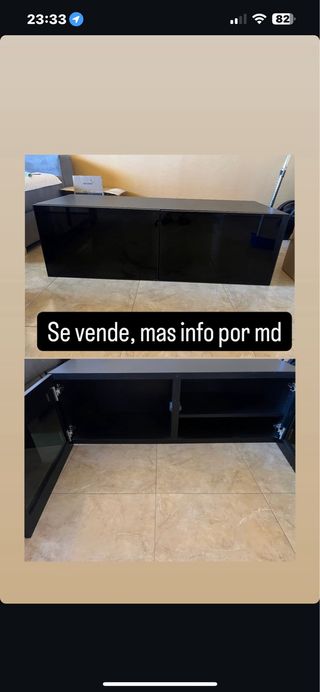 Cómoda de cristal negra