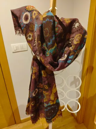 Bufanda multicolor con estampado lana