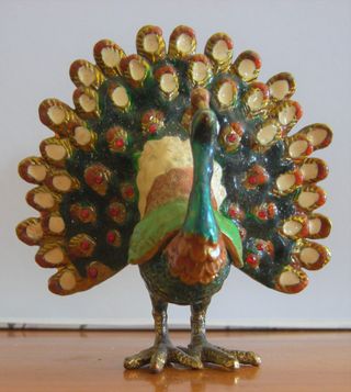 Caja Joyas Pavo Real Metálica