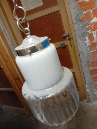 Lampadario vintage vetro e metallo