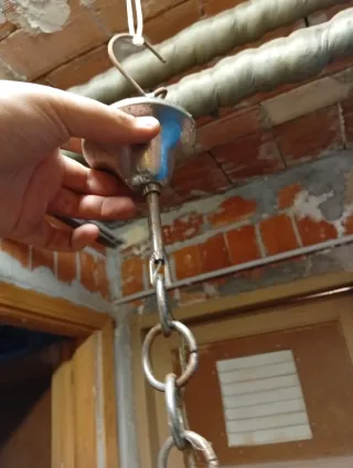 Lampadario vintage vetro e metallo