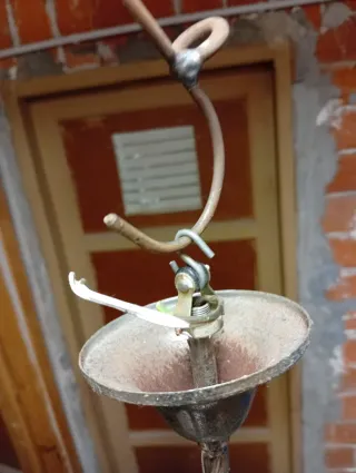 Lampadario vintage vetro e metallo