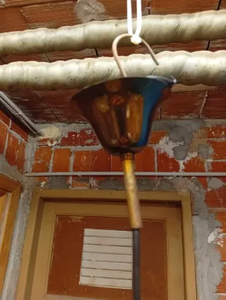 Lampadario vintage vetro e metallo