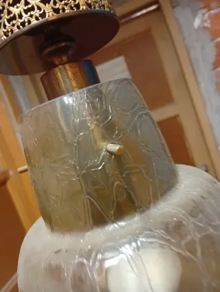 Lampadario vintage vetro e metallo