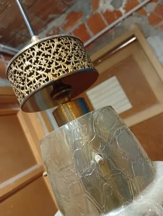 Lampadario vintage vetro e metallo