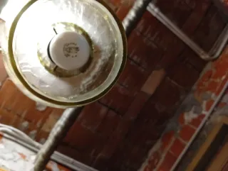 Lampadario vintage vetro e metallo