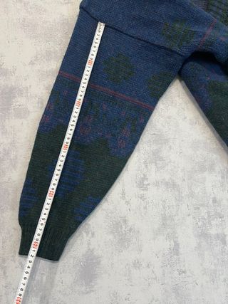 Jersey de punto azul y verde oversize colorblock