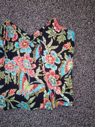 Top Corsetto a tema floreale cotone CELINE