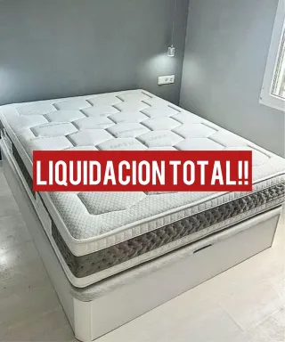 Canapé abatible tela gris y blanco