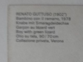 Cartolina Renato Guttuso Bambino con Ramarro