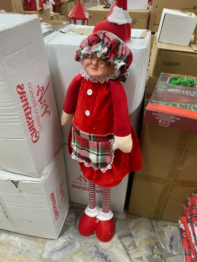 Mamma Natale Estensibile Tessuto Rosso