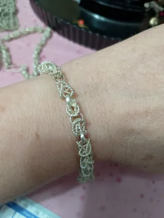Bracciale anni '70 maglia bizzantina