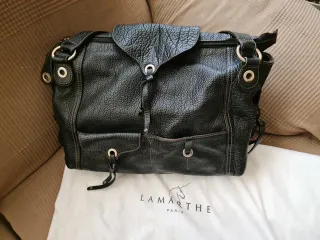 Bolso Mujer Piel Negra Vintage Marca Lamarthe