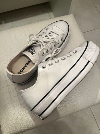 Zapatillas Converse plataforma blancas T38