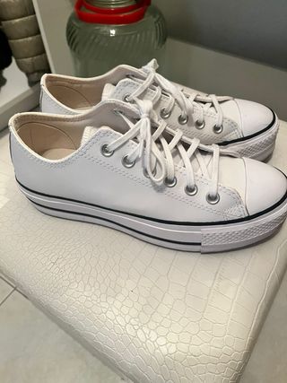 Zapatillas Converse plataforma blancas T38