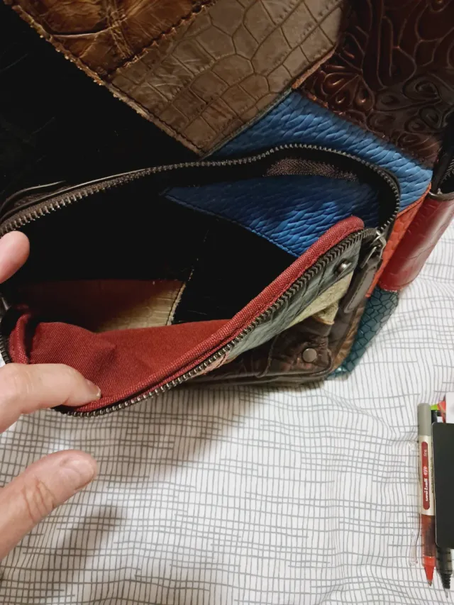 Mochila de cuero patchwork