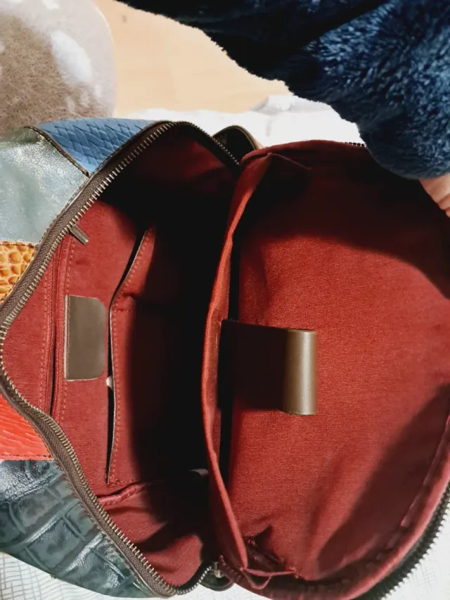Mochila de cuero patchwork