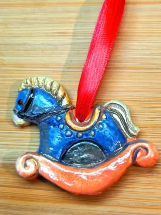 3 Addobbi Natalizi Artigianali in Ceramica