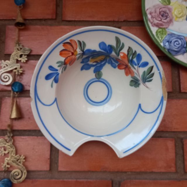 Bacinilla cerámica vintage decorada