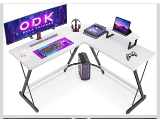 Mesa Gaming Esquinera Blanca