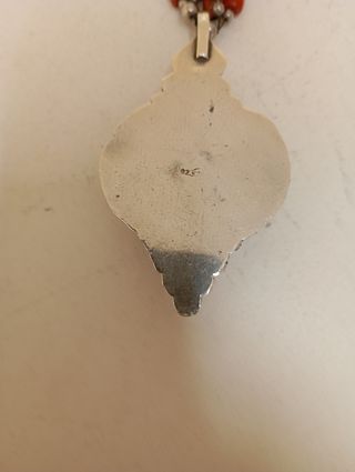 Collar étnico plata 925 con coral