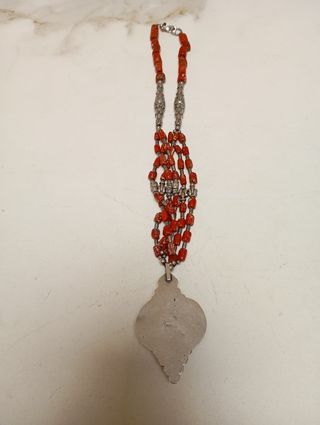 Collar étnico plata 925 con coral