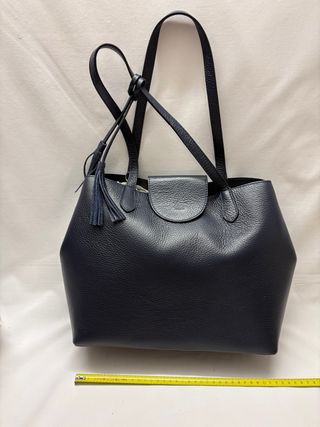 Borsa blu in pelle genuine leather