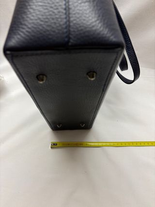 Borsa blu in pelle genuine leather