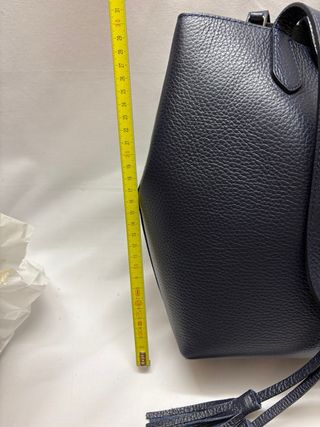 Borsa blu in pelle genuine leather