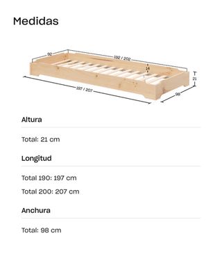 Cama Montessori Madera Natural