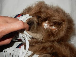 Zapatillas Gucci Ace Pelo Marrón Blanco