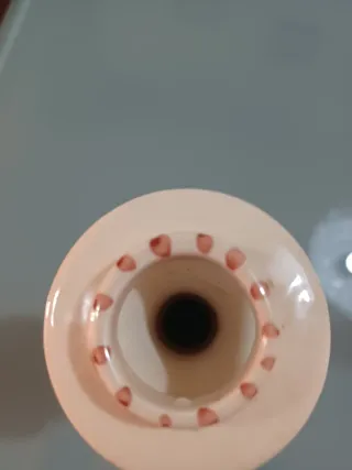 Portavelas de cerámica pintado a mano