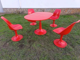 Mesa y 4 Sillas Tulip Años 60, 999e todo el conjun