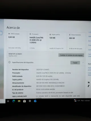 Dell Optiplex 3050. i5 6500. 8 GB. SFF
