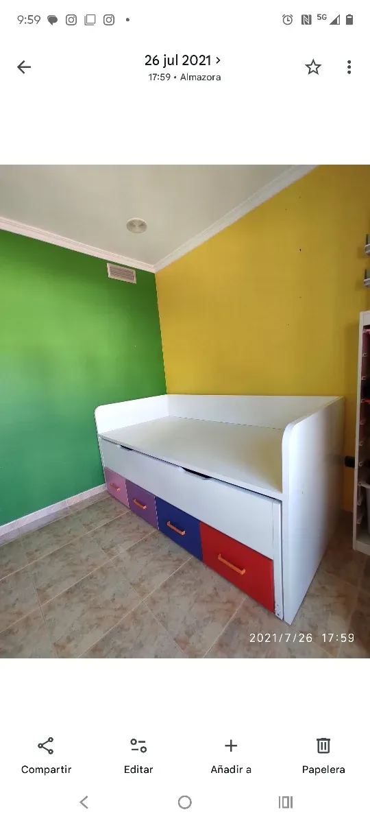 Cama nido doble blanca