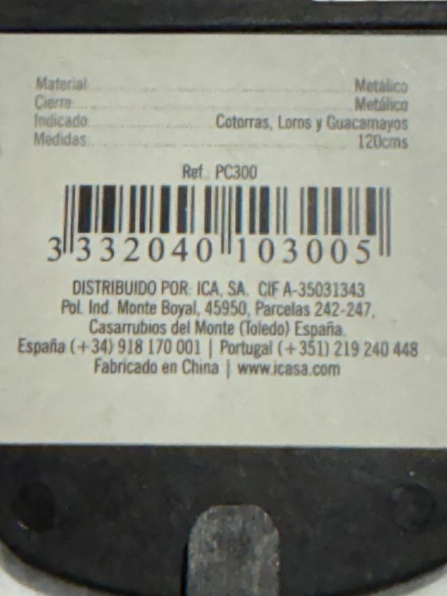 Cadena para loros ICA