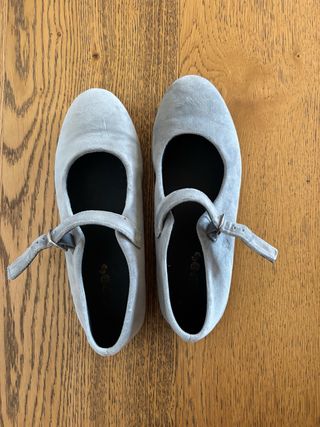 Bailarinas terciopelo gris claro de Papos