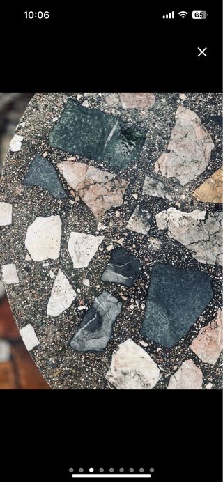 Mesa Redonda Jardín Mosaico Piedra y Metal