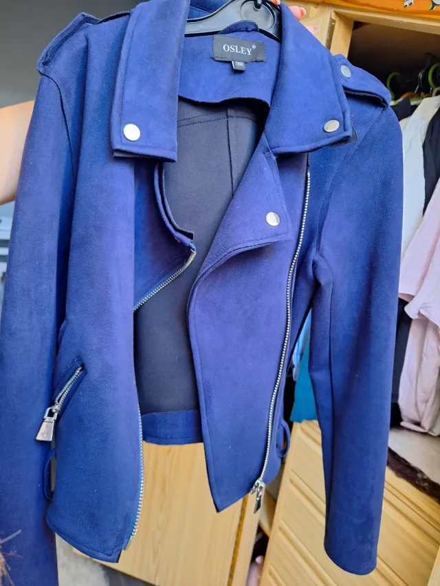 Cazadora biker OSLEY azul marino Talla M