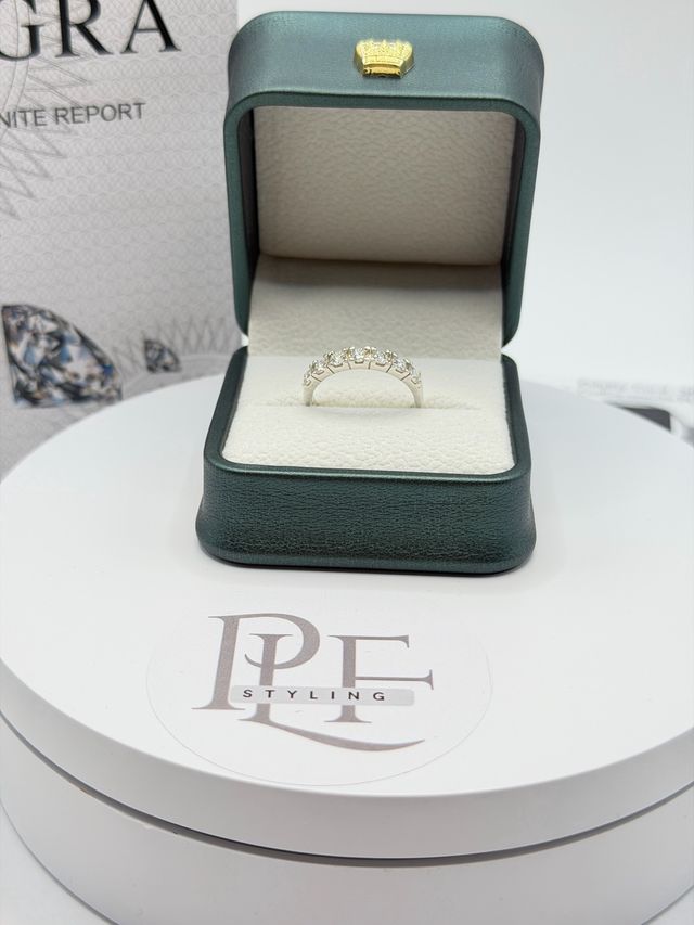 Anello mezza Veretta Diamanti Moissanite 0.1ct