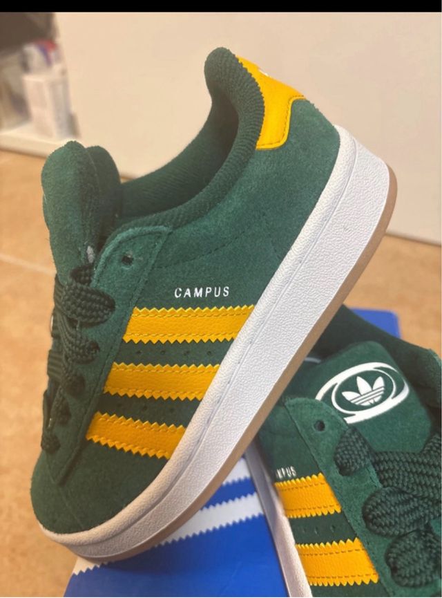 Adidas Campus niño verde y amarillo